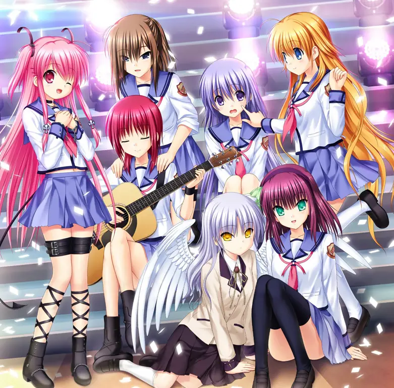 Visual kunci anime Angel Beats! yang menampilkan karakter utama