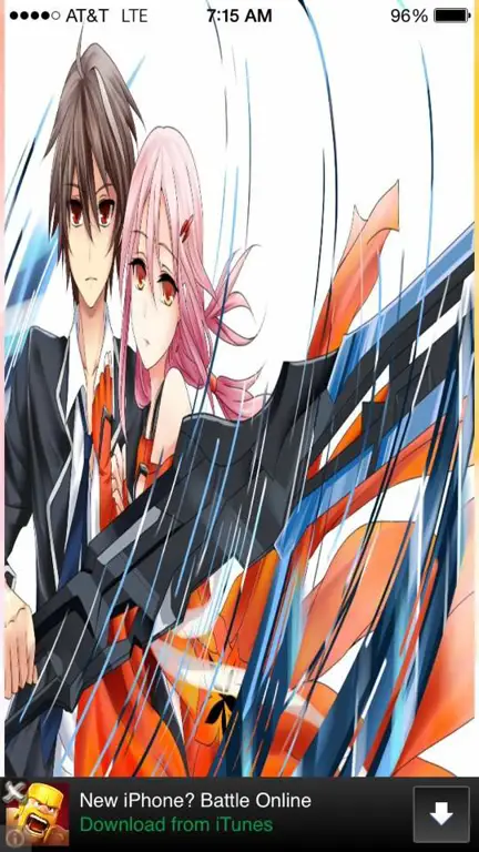 Visual kunci anime Guilty Crown menampilkan karakter utama Shu dan Inori