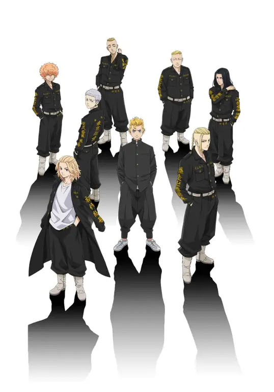 Visual kunci anime Tokyo Revengers Visual kunci anime Tokyo Revengers yang menampilkan karakter utama