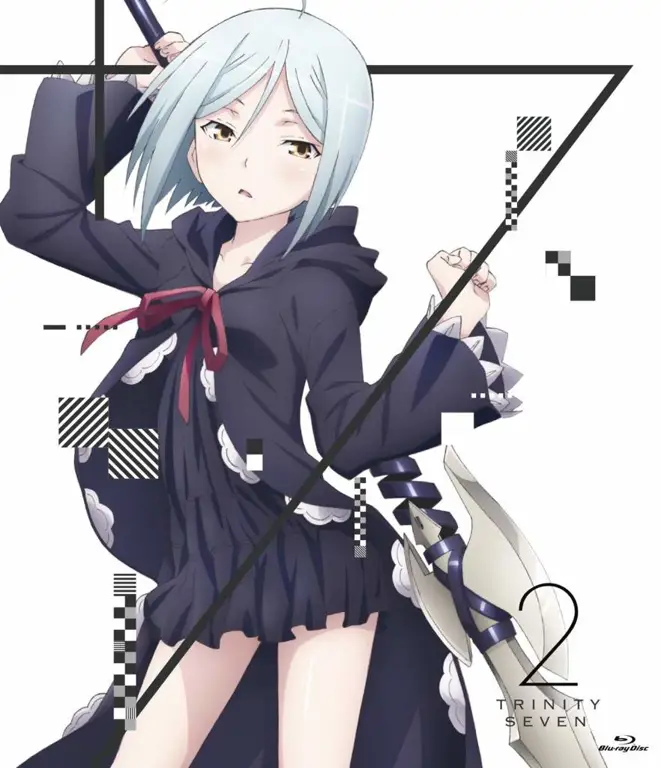 Visual kunci anime Trinity Seven yang menampilkan Arata dan para Trinity Seven