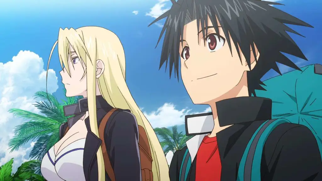 Visual kunci anime UQ Holder menampilkan karakter utama dan latar belakang dunia fantasi.