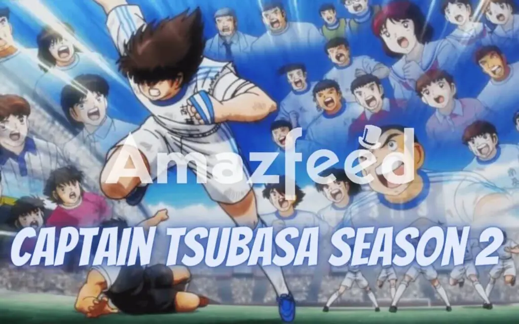 Visual kunci dari Captain Tsubasa Season 2 yang menampilkan Tsubasa dan teman-temannya.