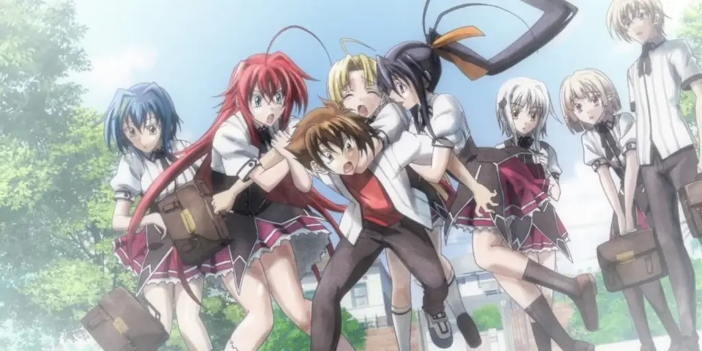 Visual kunci anime High School DxD yang menampilkan karakter utama