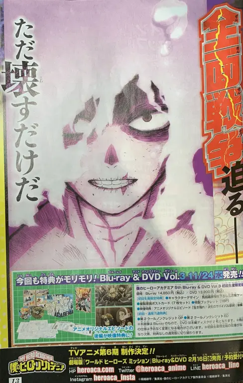 Visual kunci dari Boku no Hero Academia Season 6 yang menampilkan para pahlawan dan penjahat utama