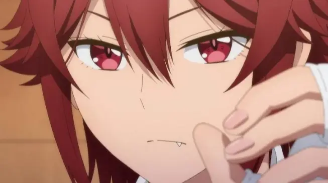Visual kunci yang menampilkan Tomo dan Junpei Visual kunci anime Tomo-chan wa Onnanoko!