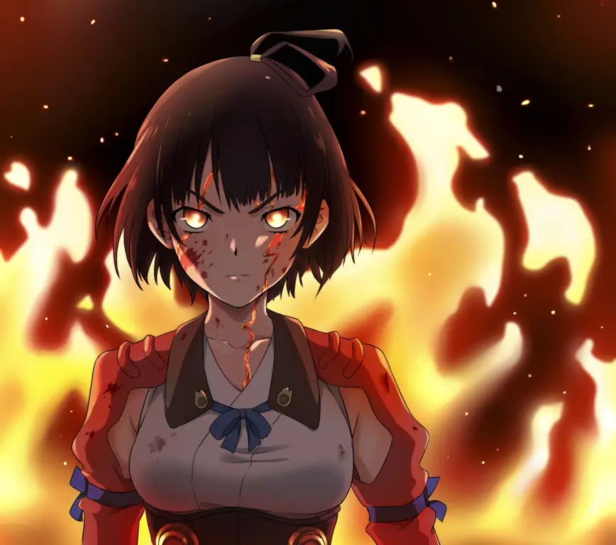 Seni gambar dari anime Koutetsujou no Kabaneri