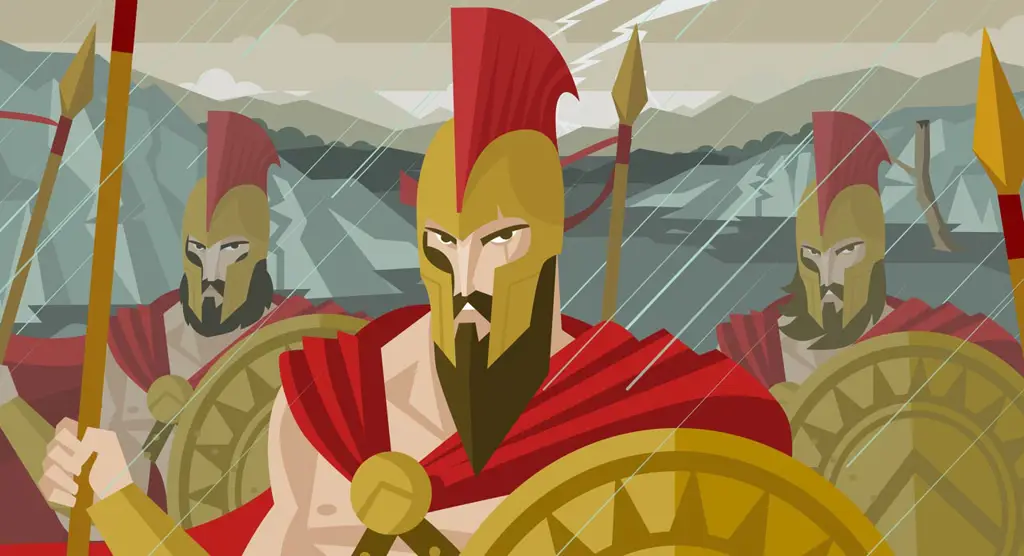 Gambar Leonidas dari film 300, yang bisa memberikan gambaran visual tentang bagaimana ia mungkin digambarkan dalam anime.