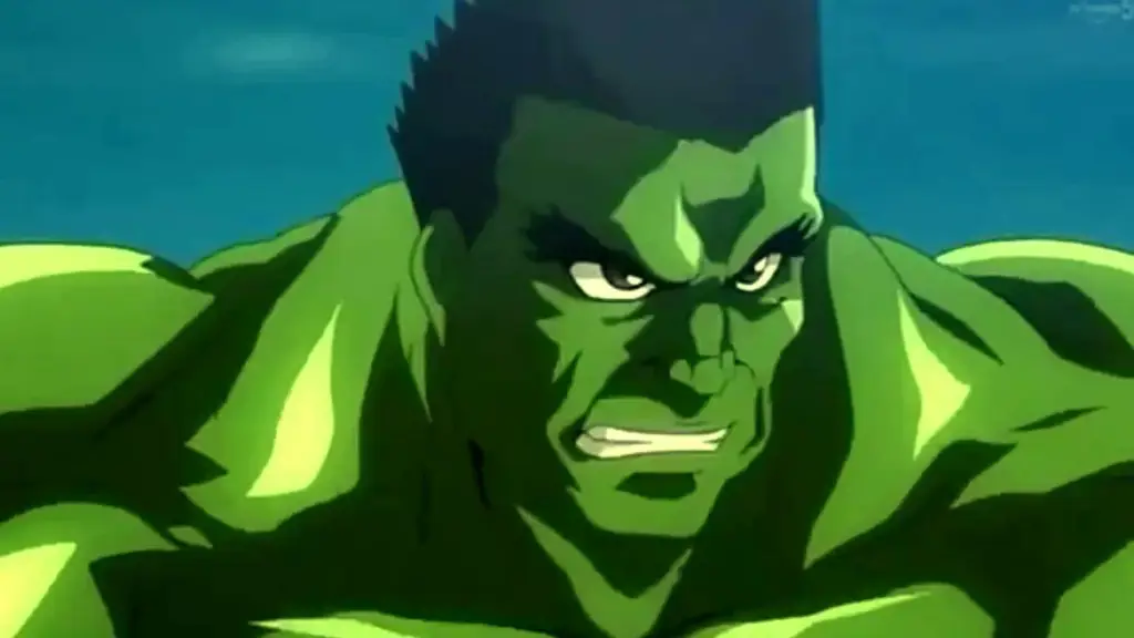 Adegan pertarungan Hulk dalam animasi anime