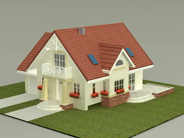 Model 3D pembangunan rumah