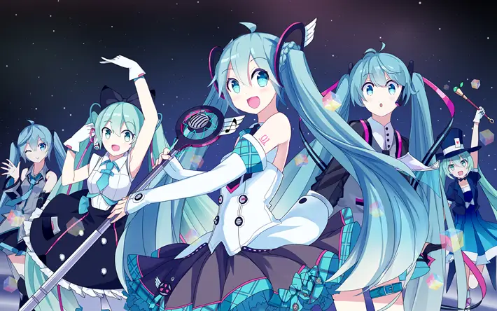 Gambar konser Vocaloid bergaya anime