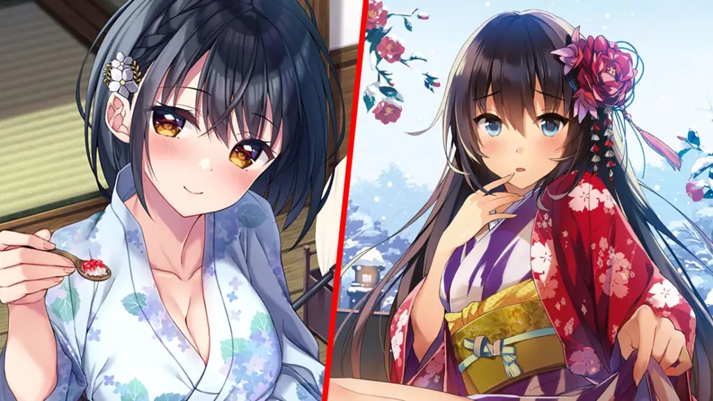 Gambar waifu anime dengan kimono