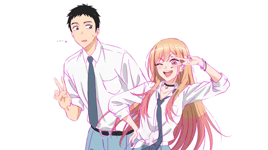 Gambar Wakana dan Marin dari anime Sono Bisque Doll wa Koi wo Suru