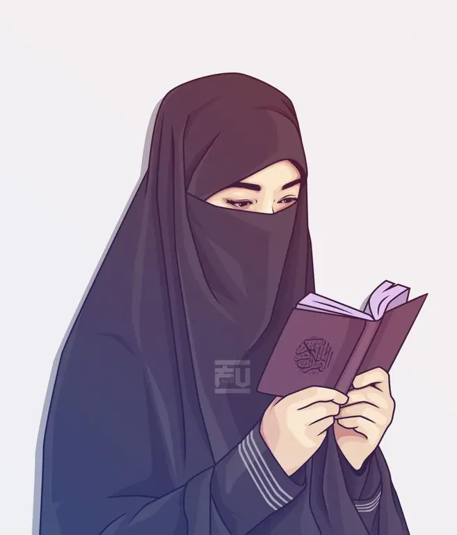 Gambar wallpaper anime berhijab dengan tema fashion