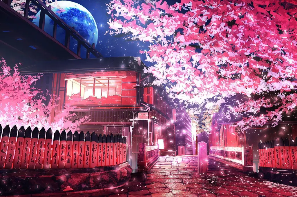 Gambar wallpaper anime bunga sakura beresolusi tinggi