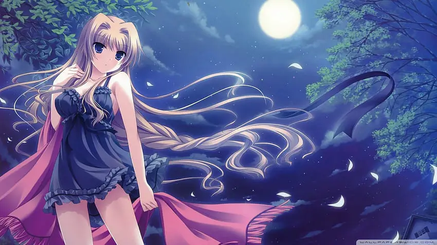 Gambar wallpaper anime cewek dengan rasio 16:9