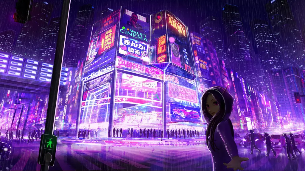 Gambar wallpaper anime cyberpunk dengan resolusi 8k