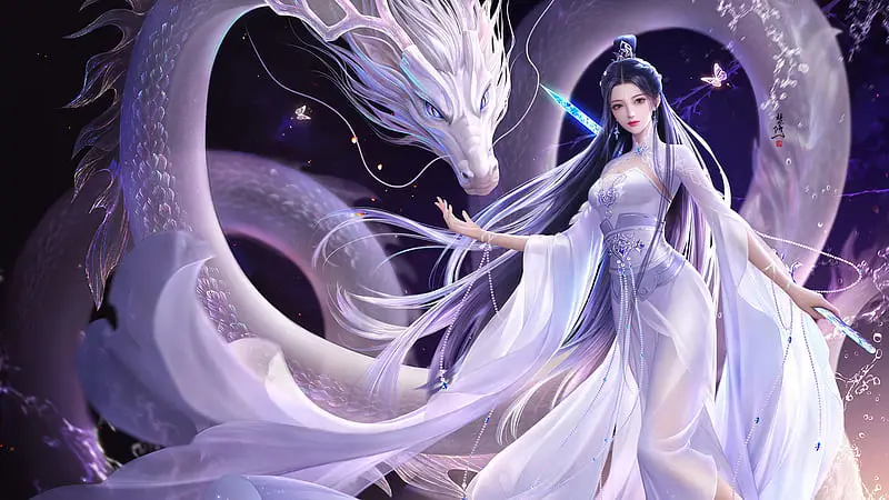 Gambar wallpaper anime dragon girl