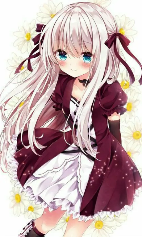 Gambar wallpaper anime gadis imut dengan desain sederhana