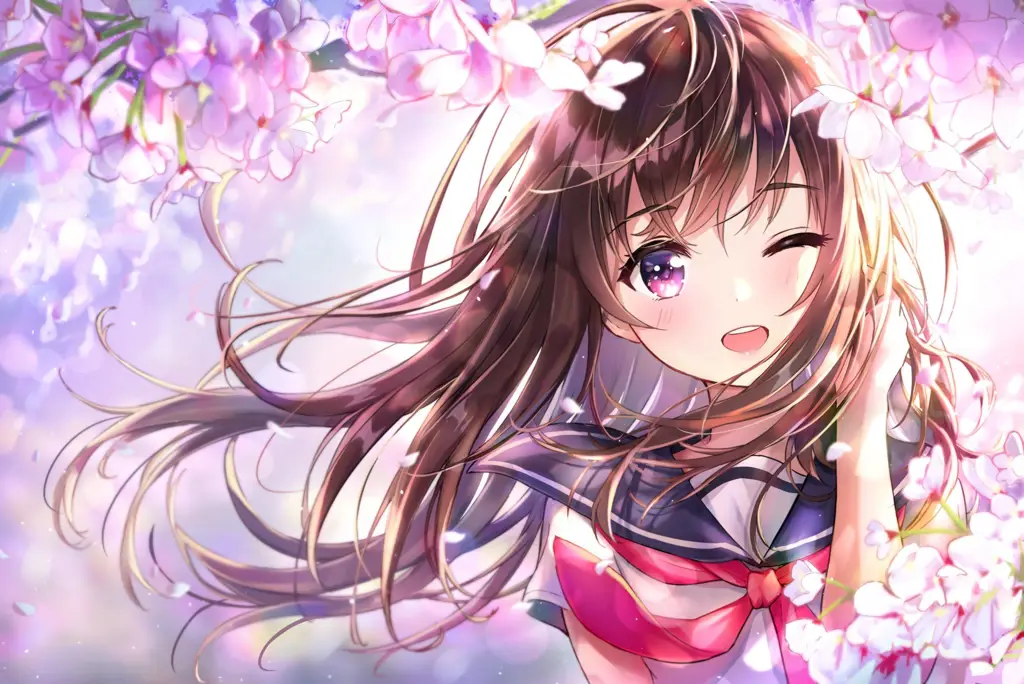 Gambar wallpaper anime gadis imut