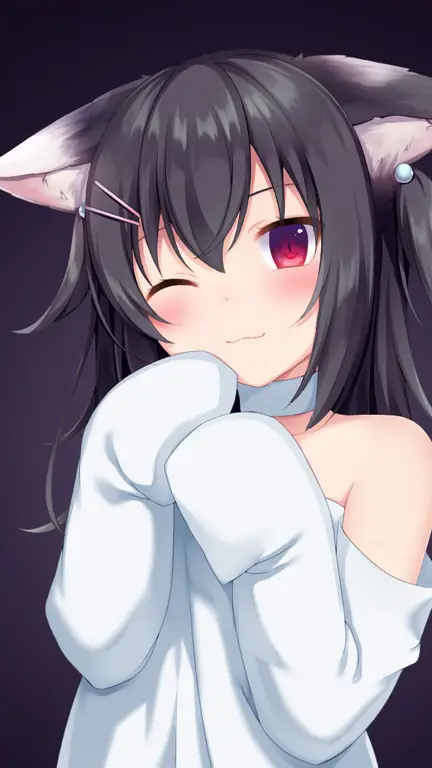 Wallpaper anime gadis kucing yang imut dan stylish