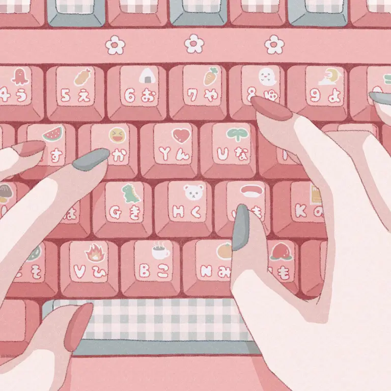 Gambar wallpaper keyboard anime gadis cantik