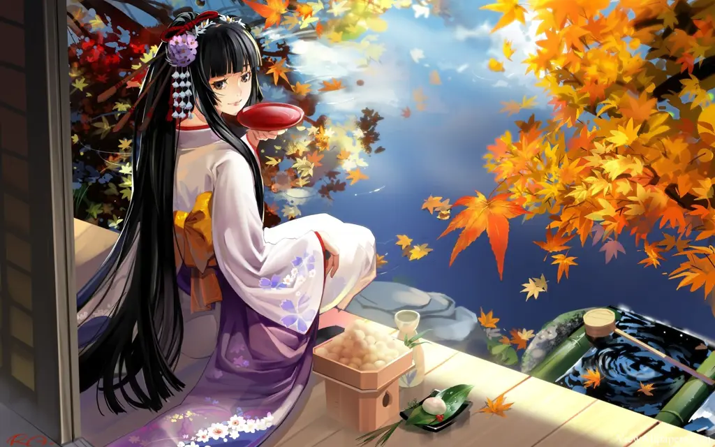 Gambar wallpaper anime kimono dengan resolusi tinggi