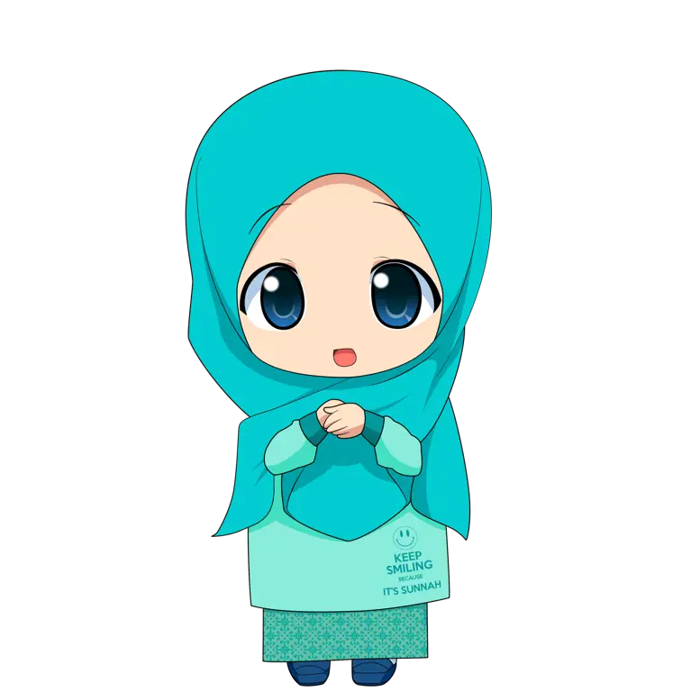 Gambar wallpaper anime muslimah dengan desain kawaii