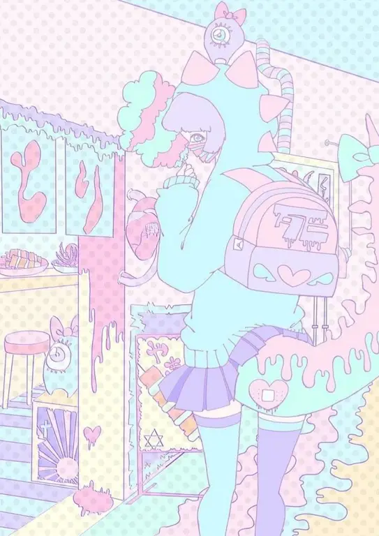 Gambar wallpaper anime aesthetic pastel berkualitas tinggi