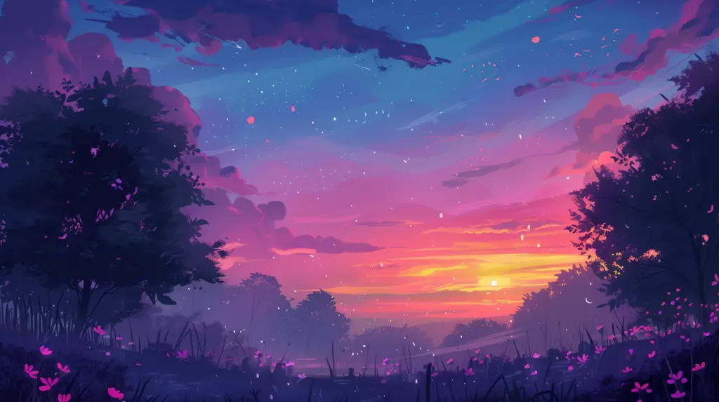 Gambar wallpaper anime pemandangan dengan resolusi 1366x768