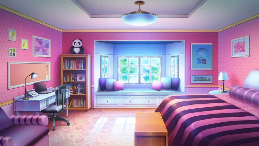 Wallpaper kamar tidur gadis anime