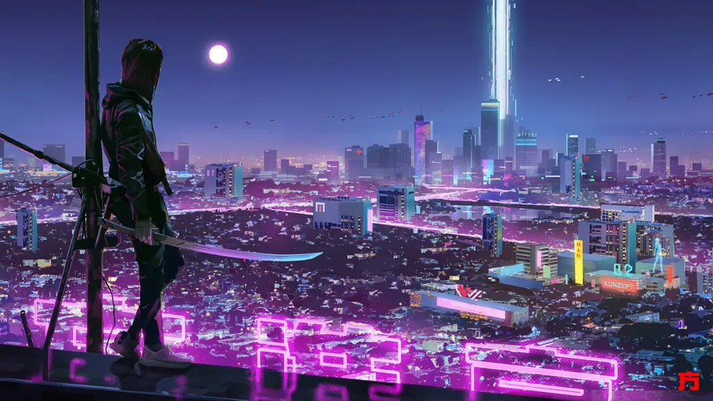 Gambar wallpaper cyberpunk anime gamer