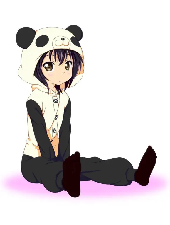 Wallpaper anime gadis panda bergaya chibi yang lucu dan menggemaskan