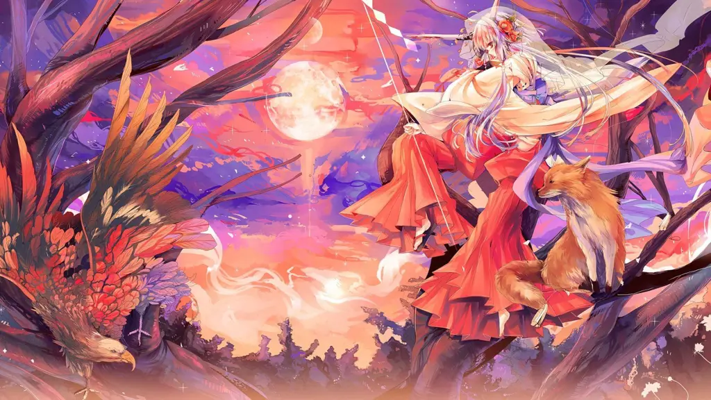 Gambar wallpaper seorang anak laki-laki anime kitsune