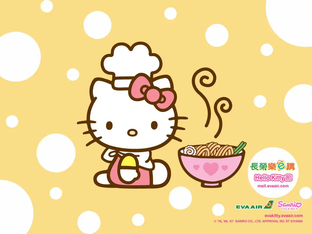 Wallpaper kucing anime makan ramen