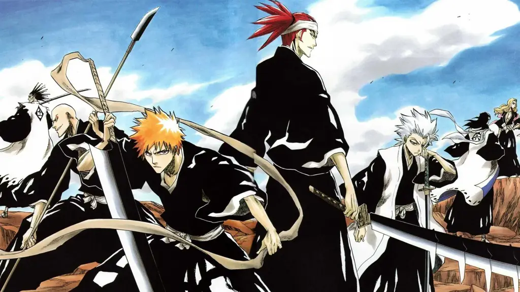 Wallpaper estetis dengan logo Bleach