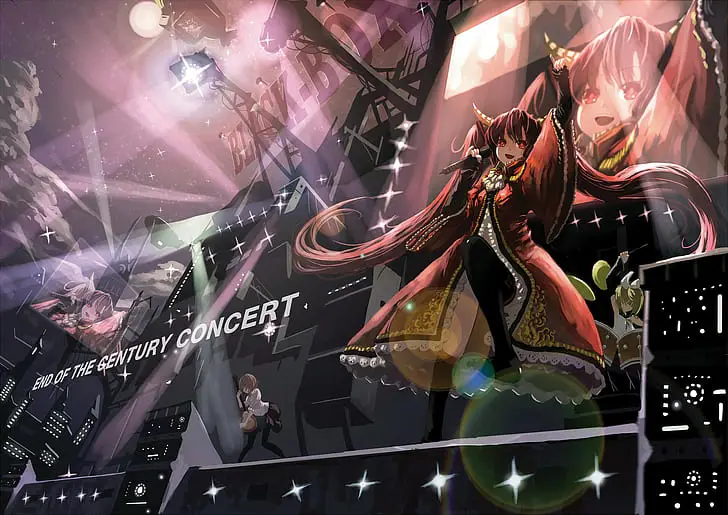 Gambar wallpaper anime Miku saat konser