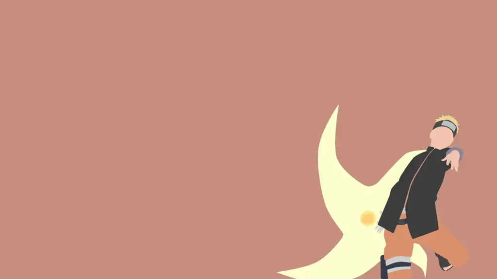 Wallpaper Naruto minimalis yang menampilkan siluet Naruto