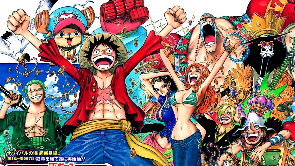 Gambar wallpaper One Piece dengan resolusi 1080p