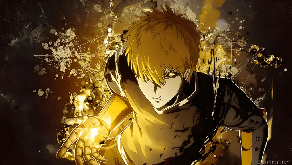 Wallpaper Saitama dan Genos bersama-sama