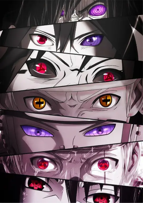 Wallpaper Sasuke dengan Sharingan aktif