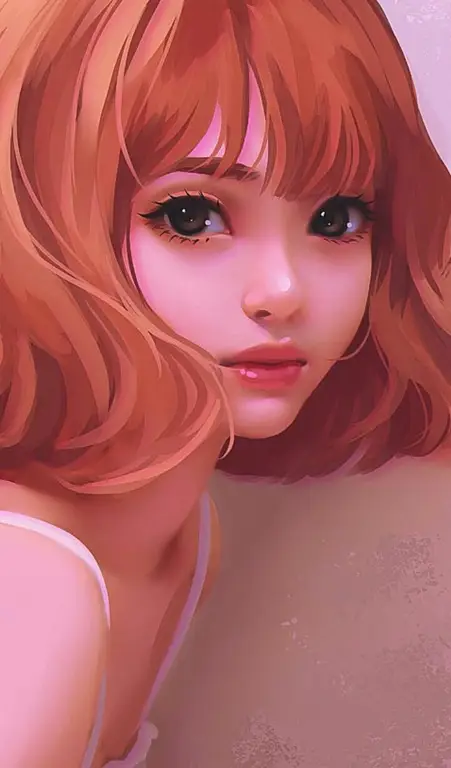 Ilustrasi wallpaper WA anime Korea dengan karakter perempuan