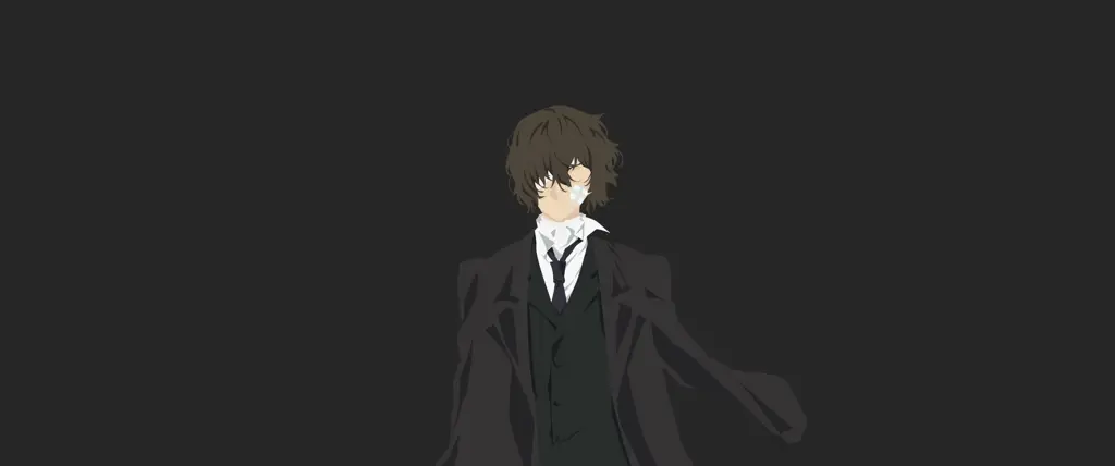 Wallpaper estetis bertema Osamu Dazai