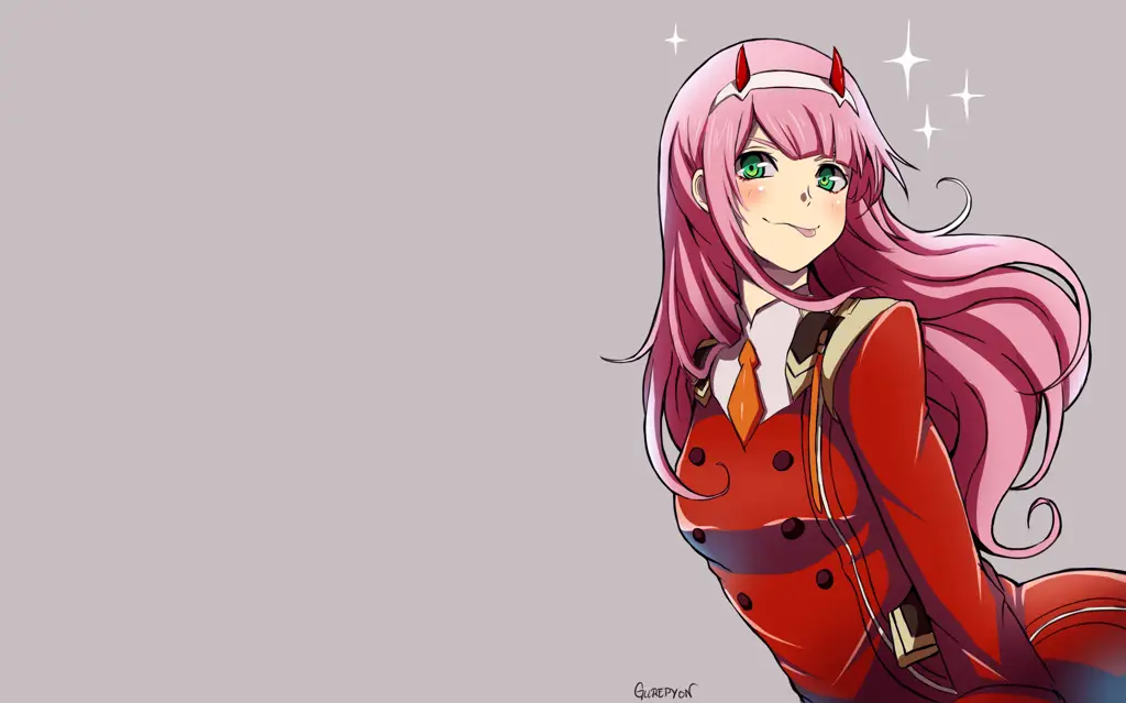 Gambar wallpaper Zero Two dengan resolusi 4K