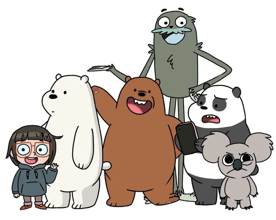 Ilustrasi We Bare Bears dengan gaya anime