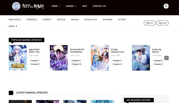 Gambar berbagai website manga terbaik