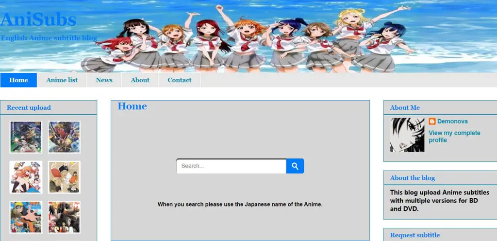 Gambar Website Unduh Subtitle Anime