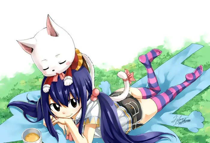 Gambar Wendy Marvell dengan pose tangguh dari Fairy Tail