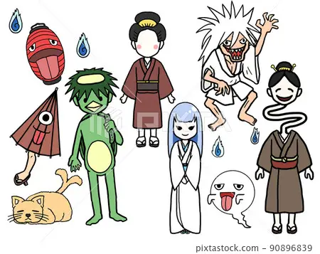 Ilustrasi Yokai, makhluk mistis dalam budaya Jepang