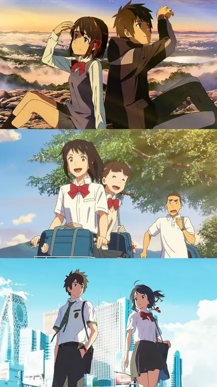 Adegan romantis dari film Your Name.