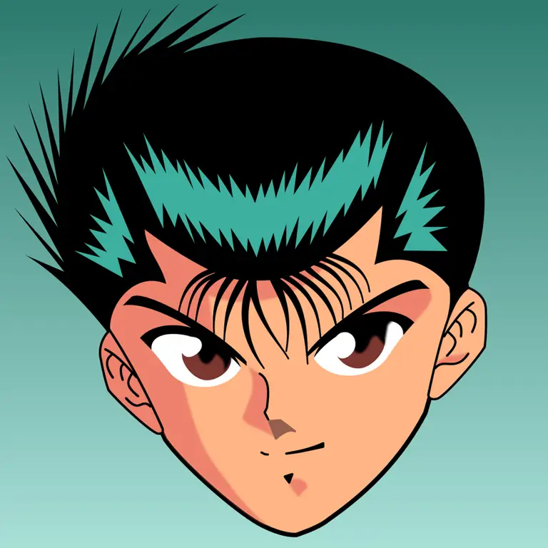 Potret Yusuke Urameshi dengan gaya anime modern